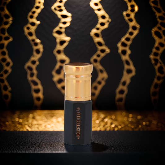 Dark rose and oud perfume oil with leather and woods