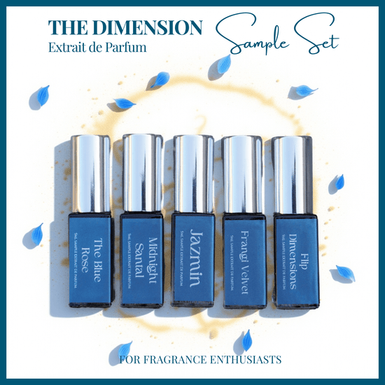 Extrait de parfum sample set featuring five artisanal scents
