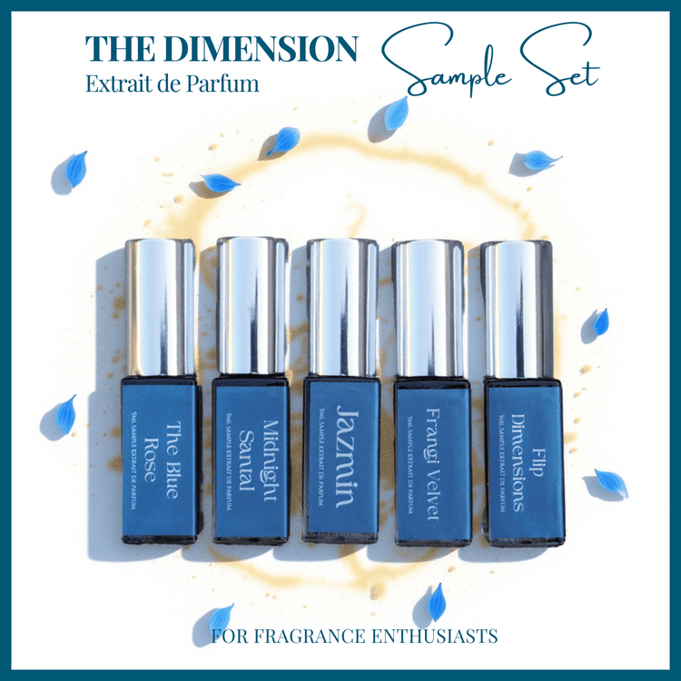 Extrait de parfum sample set featuring five artisanal scents