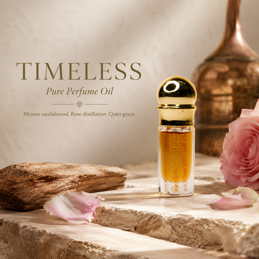 Sandalwood perfume, rose, soft musk